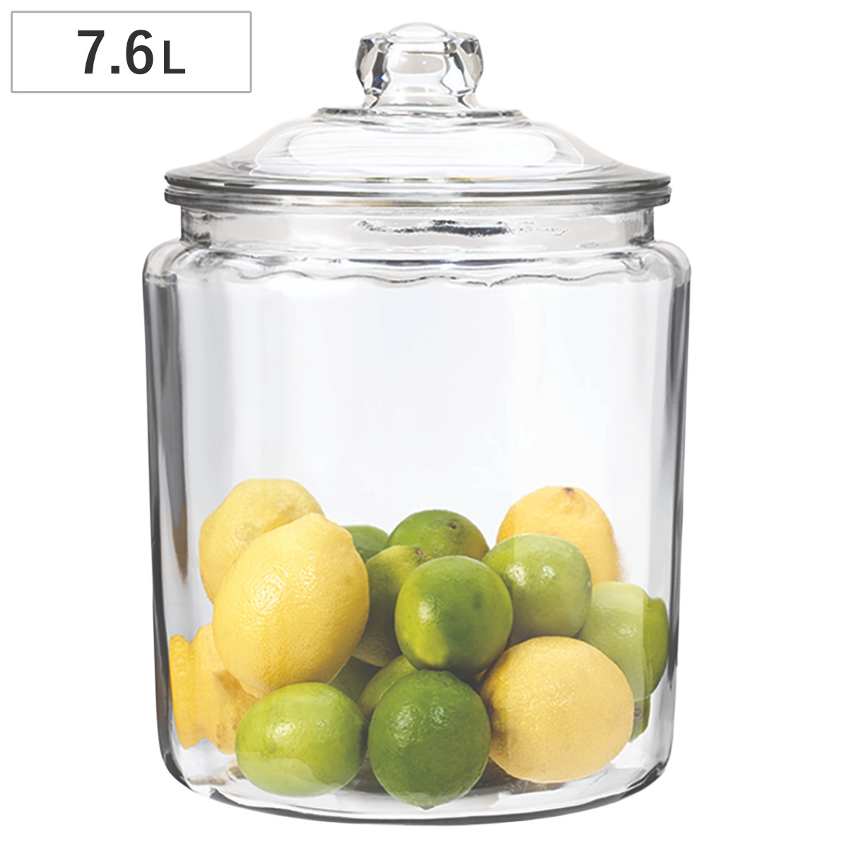 保存容器 7.6L ストレートジャー ( キャニスター ガラス保存容器 クッキージャー ガラスジャー ガラス保存瓶 ガラス容器 保存瓶 保存ビン 保存びん ガラスキャニスター 米びつ ライスストッカー 透明 おしゃれ )