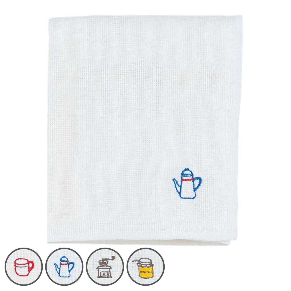 ふきん かや生地ふきん （ ディッシュクロス キッチンクロス 布巾 食器拭き 台ふき ワッフルクロス 刺繍 水切りマット 綿 コットン 日本製 ワッフル生地 吸水 速乾 抗菌 毛羽立ちしにくい テーブルふきん グラス拭き ） 【マグカップ】
