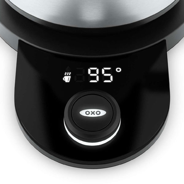 OXO オクソー ON 温度調整機能 タイマー付き 電気ドリップケトル 1.1L ( コードレスケトル ステンレス製ケトル 電気ケトル 保温機能付き コーヒーポット ステンレスケトル 安全設計 卓上ポット 電気ポット )