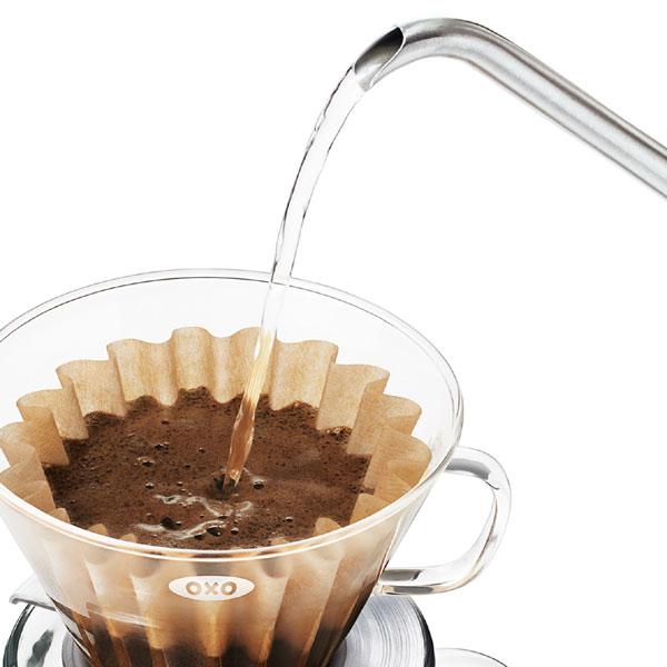 OXO オクソー ON 温度調整機能 タイマー付き 電気ドリップケトル 1.1L ( コードレスケトル ステンレス製ケトル 電気ケトル 保温機能付き コーヒーポット ステンレスケトル 安全設計 卓上ポット 電気ポット )