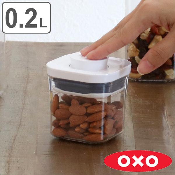 dショッピング |保存容器 OXO オクソー ポップコンテナ2 ミニスクエア ミニ 0.2L （ 保存容器 密閉 プラスチック 密閉容器 密閉保存容器  プラスチック製保存容器 透明 調味料容器 ストッカー コンテナ スタッキング ワンプッシュ開閉 ） | カテゴリ：保存容器の販売できる ...