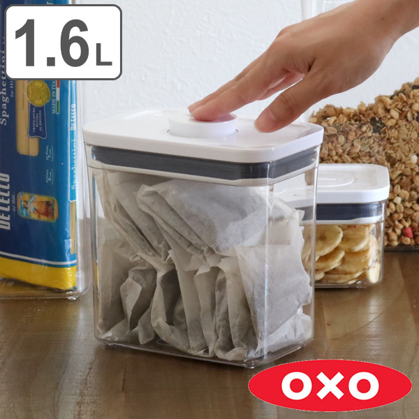 dショッピング |保存容器 OXO オクソー ポップコンテナ2 レクタングル ショート 1.6L （ 保存容器 密閉 プラスチック 密閉容器  密閉保存容器 プラスチック製保存容器 透明 調味料容器 ストッカー コンテナ スタッキング ワンプッシュ開閉 ） | カテゴリ：保存容器の販売 ...