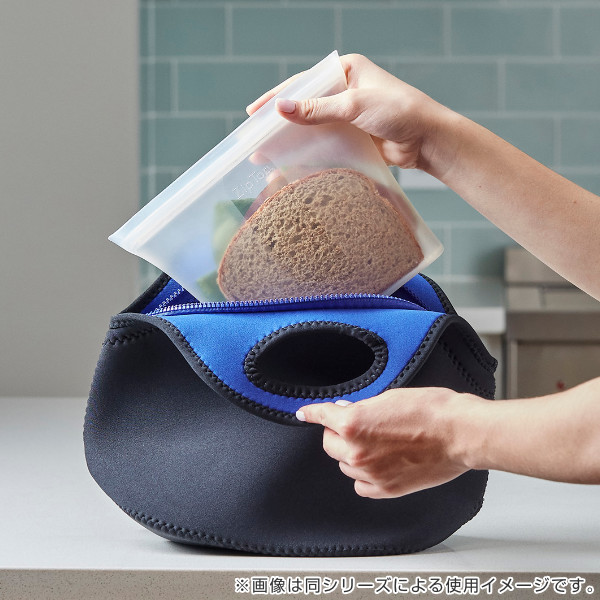保存袋 ディッシュ L Ziptop ジップトップ シリコン製 ( シリコーンバッグ シリコンバッグ シリコン保管袋 保存容器 シリコン シリコーン エコ 繰り返し ストックバッグ 食品 保存 容器 袋 冷凍保存 湯煎 レンジ 食洗機 BPAフリー ) 【フロスト】 フロスト