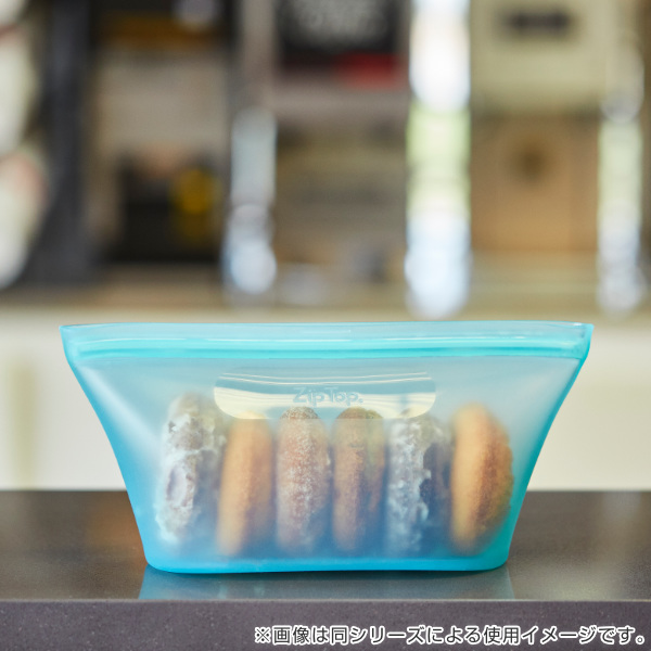 保存袋 ディッシュ L Ziptop ジップトップ シリコン製 ( シリコーンバッグ シリコンバッグ シリコン保管袋 保存容器 シリコン シリコーン エコ 繰り返し ストックバッグ 食品 保存 容器 袋 冷凍保存 湯煎 レンジ 食洗機 BPAフリー ) 【フロスト】 フロスト