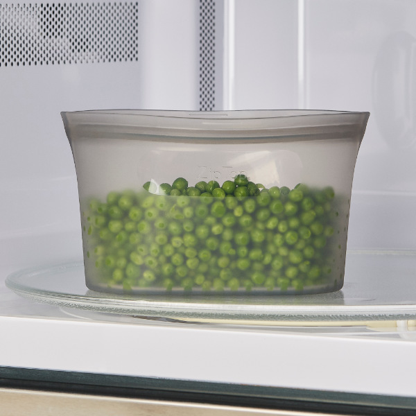 保存袋 ディッシュ L Ziptop ジップトップ シリコン製 ( シリコーンバッグ シリコンバッグ シリコン保管袋 保存容器 シリコン シリコーン エコ 繰り返し ストックバッグ 食品 保存 容器 袋 冷凍保存 湯煎 レンジ 食洗機 BPAフリー ) 【フロスト】 フロスト