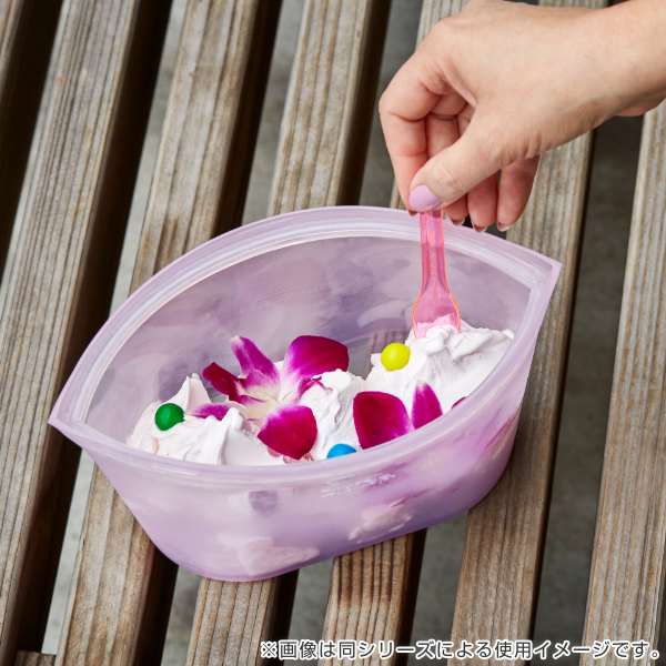 保存袋 ディッシュ L Ziptop ジップトップ シリコン製 ( シリコーンバッグ シリコンバッグ シリコン保管袋 保存容器 シリコン シリコーン エコ 繰り返し ストックバッグ 食品 保存 容器 袋 冷凍保存 湯煎 レンジ 食洗機 BPAフリー ) 【フロスト】 フロスト