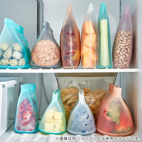 保存袋 ディッシュ L Ziptop ジップトップ シリコン製 ( シリコーンバッグ シリコンバッグ シリコン保管袋 保存容器 シリコン シリコーン エコ 繰り返し ストックバッグ 食品 保存 容器 袋 冷凍保存 湯煎 レンジ 食洗機 BPAフリー ) 【フロスト】 フロスト