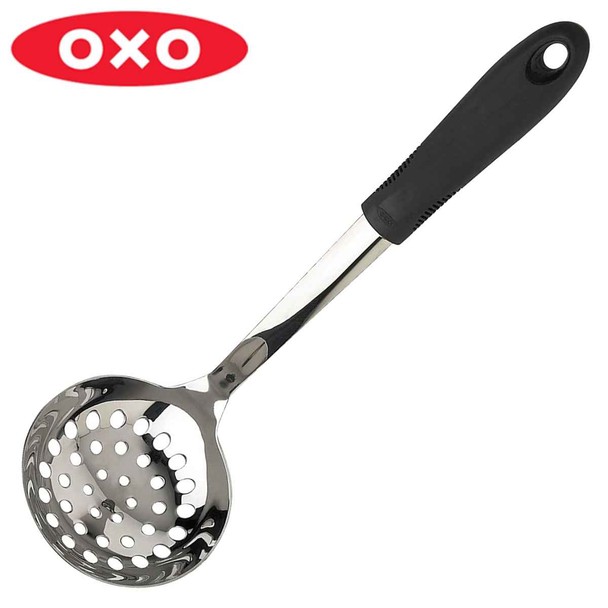 OXO 穴あきレードル ステンレス製 （ オクソー 穴あき お玉 おたま レードル 調理スプーン 食洗機対応 水切り 油切り 汁切り 調理器具  キッチンツール ）