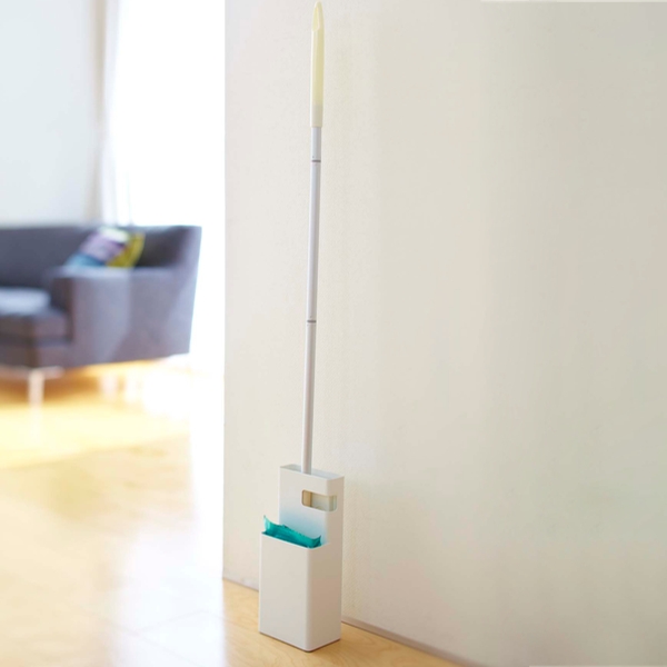 フローリングワイパー スタンド Duo 収納 ( デュオ ワイパー モップ 入れ ケース 床掃除 掃除 そうじ ほこり 汚れ 髪の毛 収納スタンド 収納ケース 拭き掃除 ) 【ホワイト】 ホワイト