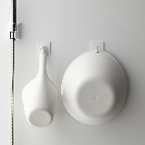 山崎実業 mist マグネットバスルームフック ミスト 2個組 ( 4903208042352 お風呂 収納 壁掛けフック 2個 磁石 小物掛け ボディブラシ 泡立てネット 引っ掛ける 浴室 洗面所 キッチン 洗濯機 冷蔵庫 壁面収納 白 )