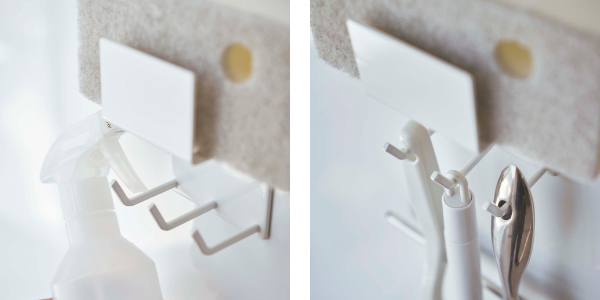 山崎実業 mist マグネットバスルームクリーニングツールホルダー ミスト ( 4903208049788 お風呂 収納 ラック 掃除 掃除用具 清掃用品 磁石 浴室 浴室収納 ホルダー ツールホルダー スチール クリーニングツール スポンジ フック )