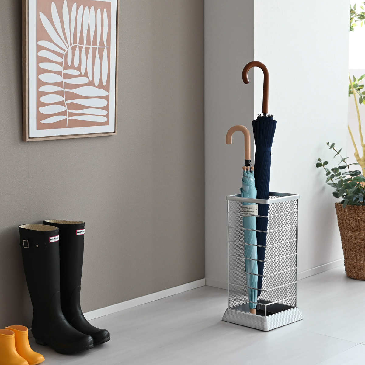 山崎実業 カサタテXチェンジ角型 MR-SV ( 4903208055826 かさ立て 傘入れ 傘 玄関 収納 玄関収納 カサ立て かさたて 傘置き かさ置き カサ置き 12本 スチール製 アンブレラ かさ収納 傘収納 )