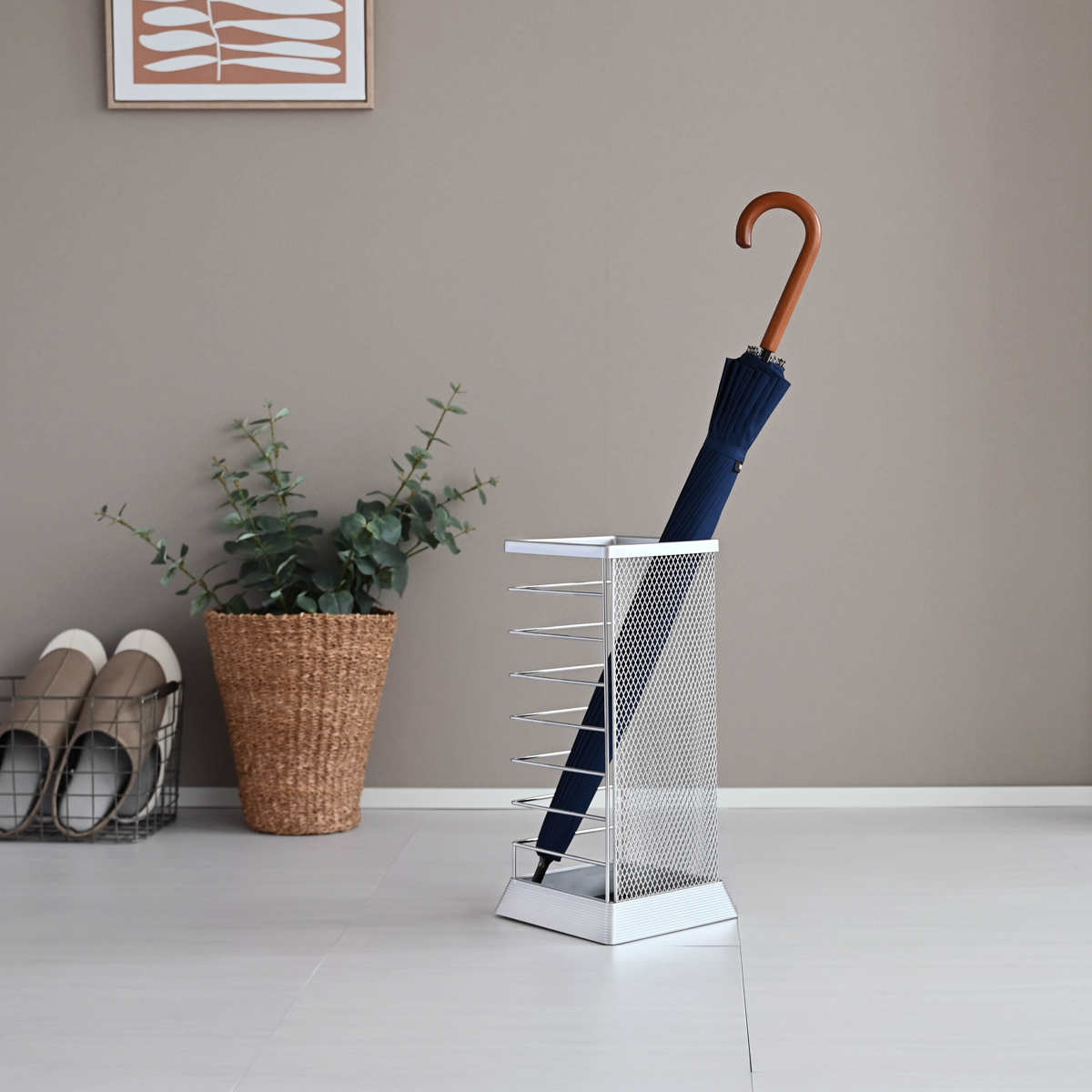 山崎実業 カサタテXチェンジ角型 MR-SV ( 4903208055826 かさ立て 傘入れ 傘 玄関 収納 玄関収納 カサ立て かさたて 傘置き かさ置き カサ置き 12本 スチール製 アンブレラ かさ収納 傘収納 )