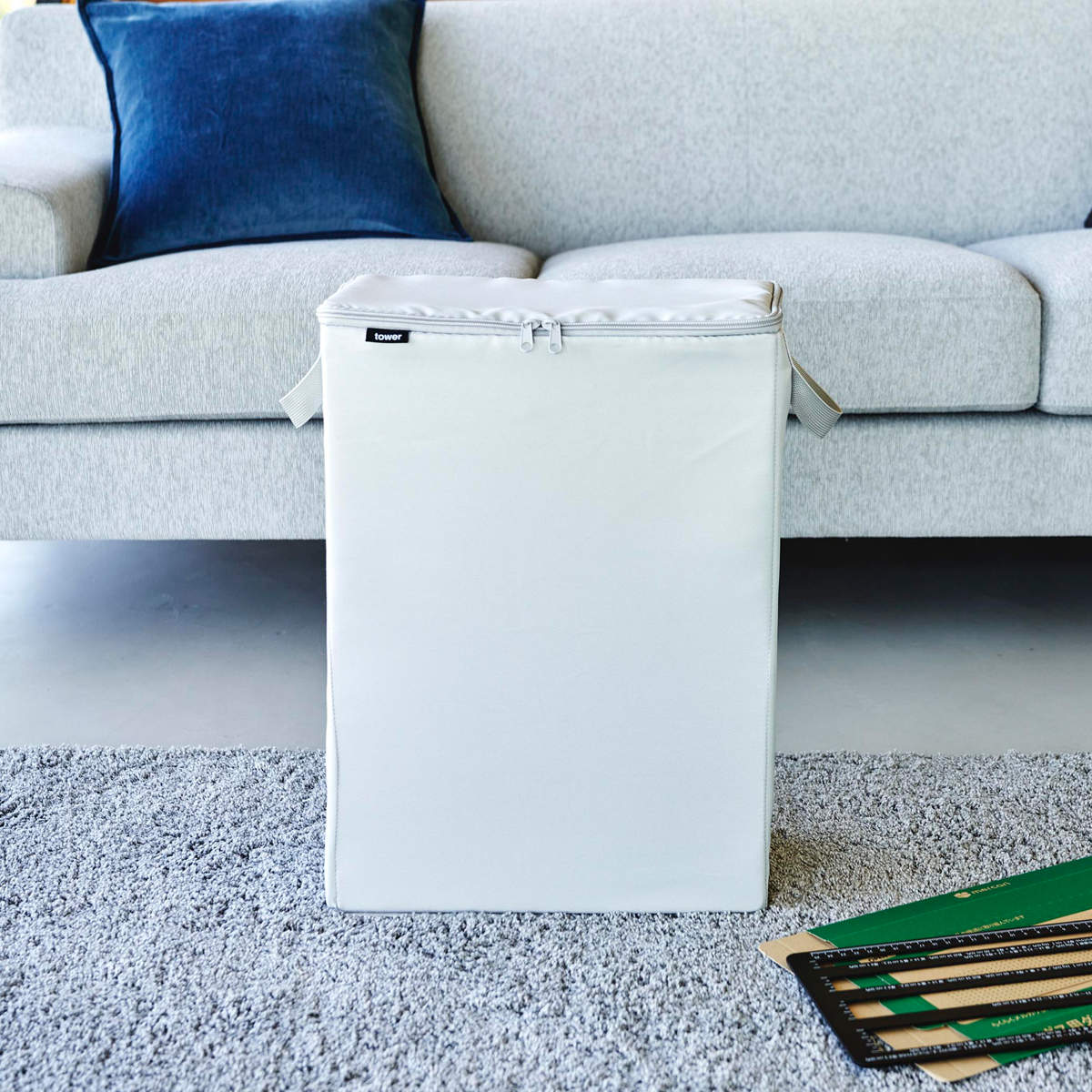 山崎実業 tower フリマ梱包資材収納ボックス タワー ( 4903208047814 タワーシリーズ 梱包資材収納ボックス 梱包資材 収納ボックス 収納ケース 梱包 資材 粘着テープ カッター 梱包道具 スリム 省スペース ) 【ブラック】 ブラック