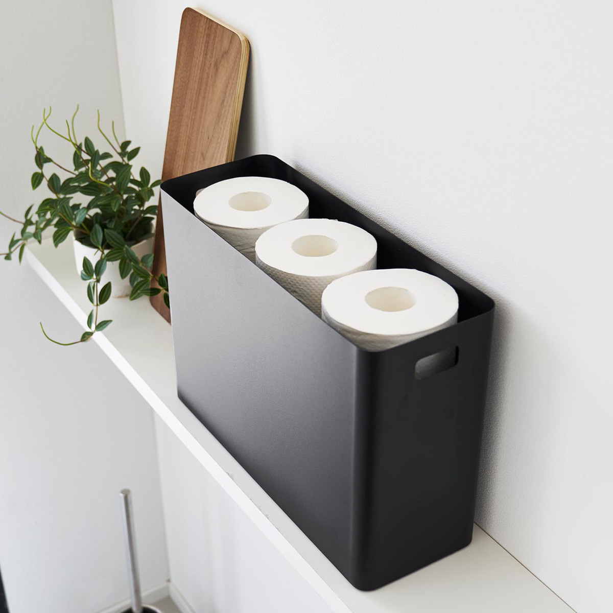 山崎実業 RIN 蓋付きトイレ用品収納 リン ( 4903208013208 リンシリーズ 蓋付き トイレ用品収納 トイレ収納 トイレットペーパー トイレットペーパー収納 トイレ お手洗い 収納 隠して収納 スリム ストッカー フタ付き ) 【ナチュラル】 ナチュラル