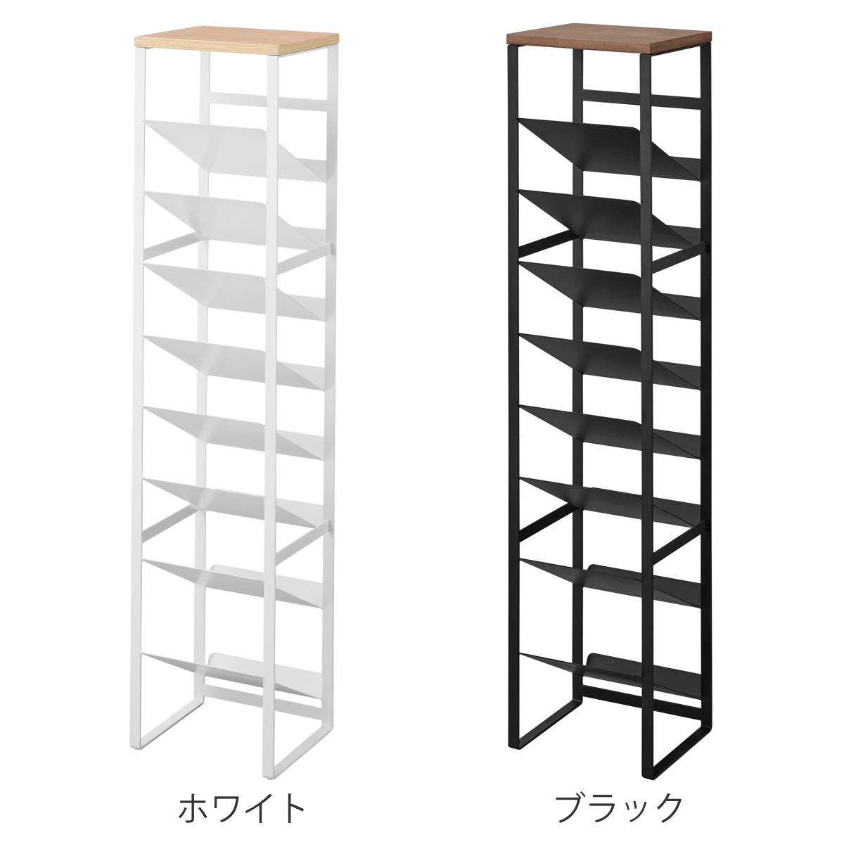 山崎実業 tower 天板付きボトルストッカー タワー 8段 ( 4903208014915 タワーシリーズ 天板付き ボトルストッカー ボトルラック キッチンラック 棚 ボトル置き ラック スリム 最大16本 すき間収納 大容量 ) 【ブラック】 ブラック