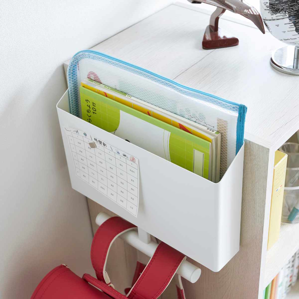 山崎実業 tower ウォールファイルボックス&ランドセルハンガー タワー 石こうボード壁対応 ( 4903208018654 タワーシリーズ ランドセルハンガー 石こうボード壁 ランドセル 収納 コンパクト ランドセル収納 ファイルボックス ) 【ブラック】 ブラック