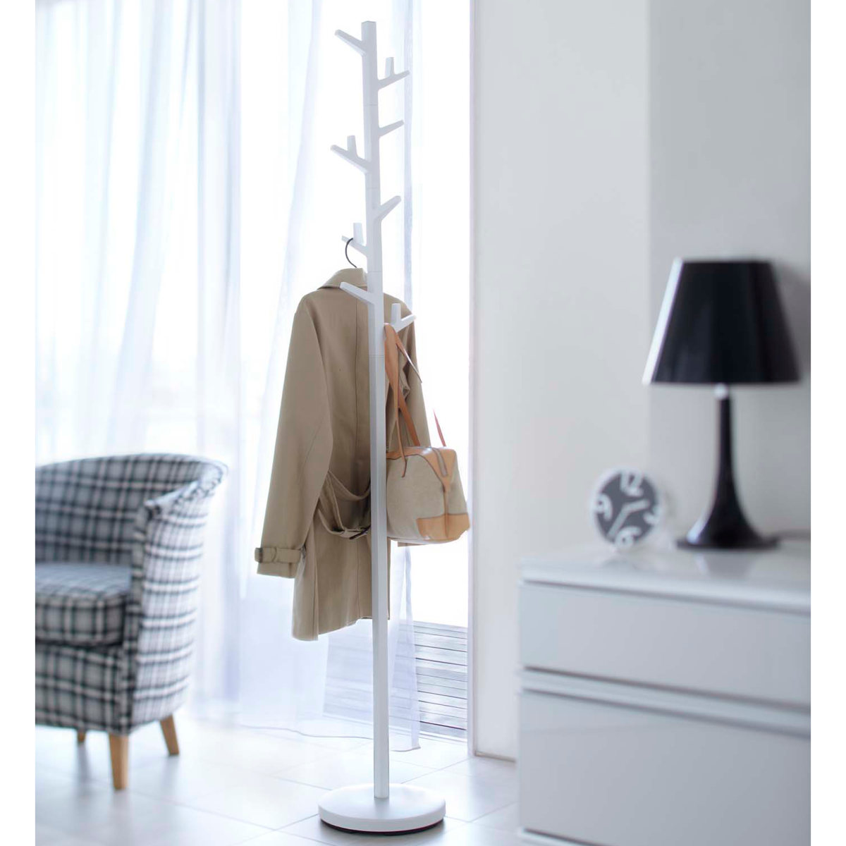 山崎実業 ポールハンガー ブランチ ( 4903208070669 ハンガーラック スリム コートハンガー ハンガーポール ラック スリムラック コートツリー 洋服掛け コート掛け カバン 鞄 帽子 収納 ) 【ブラウン】 ブラウン