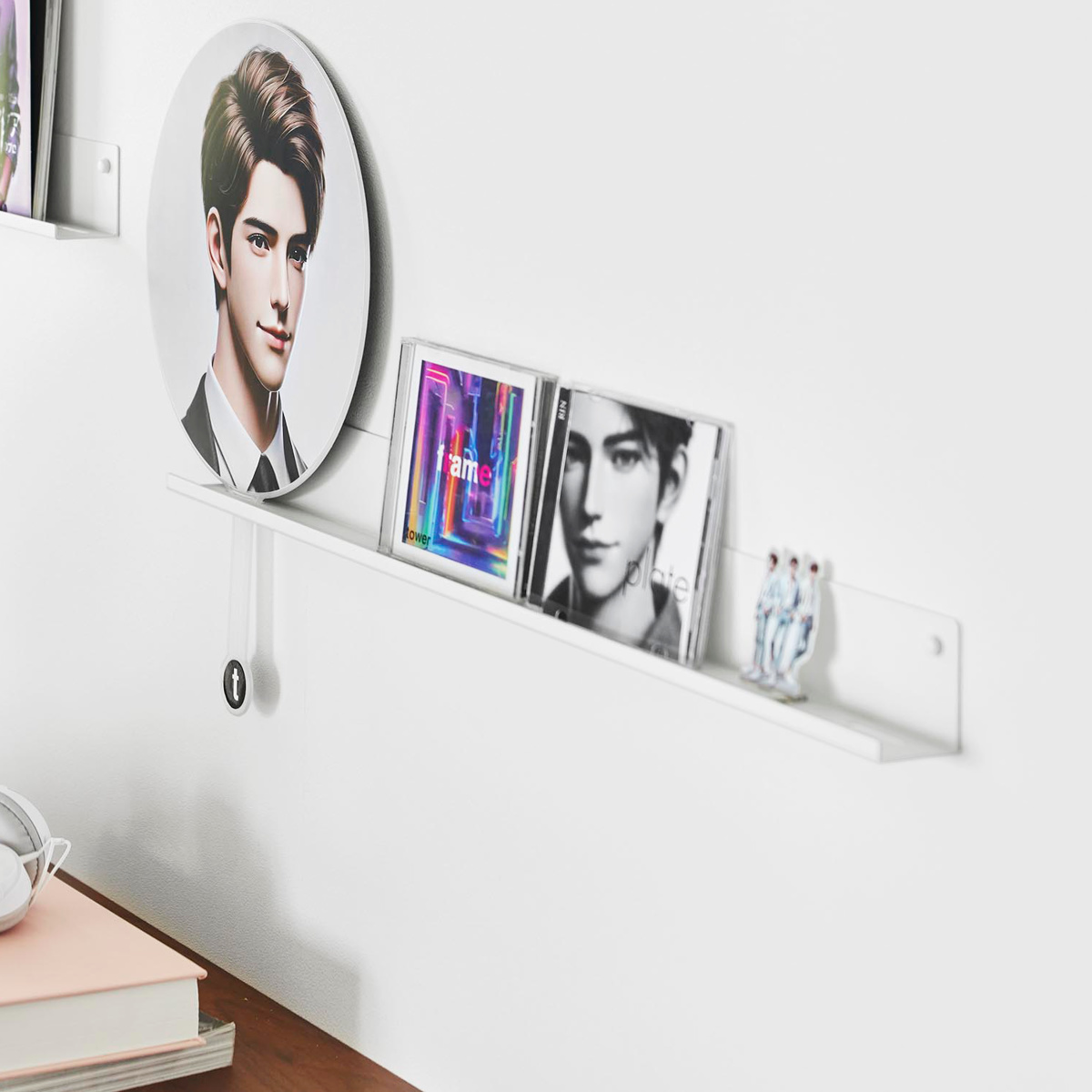 山崎実業 tower ウォール推し活ラック タワー 石こうボード壁対応 ( 4903208037440 タワーシリーズ ウォールラック ラック 推し活ラック ディスプレイ ウォール 壁面収納 収納 壁面 壁付け 棚 シェルフ 壁付け棚 小物置き ) 【ブラック】 ブラック