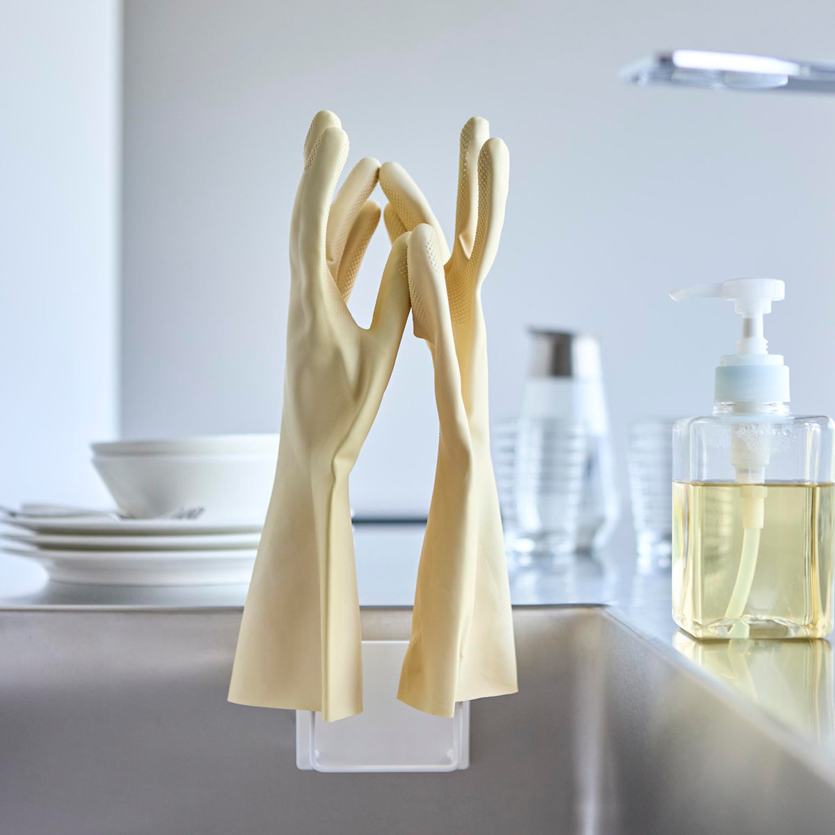 山崎実業 tower マグネットグローブホルダー タワー ( 4903208015226 タワーシリーズ マグネット グローブホルダー ゴム手袋ホルダー グローブ ゴム手袋 マグネット式 磁石 ゴム手袋収納 ゴム手袋ハンガー ) 【ブラック】 ブラック