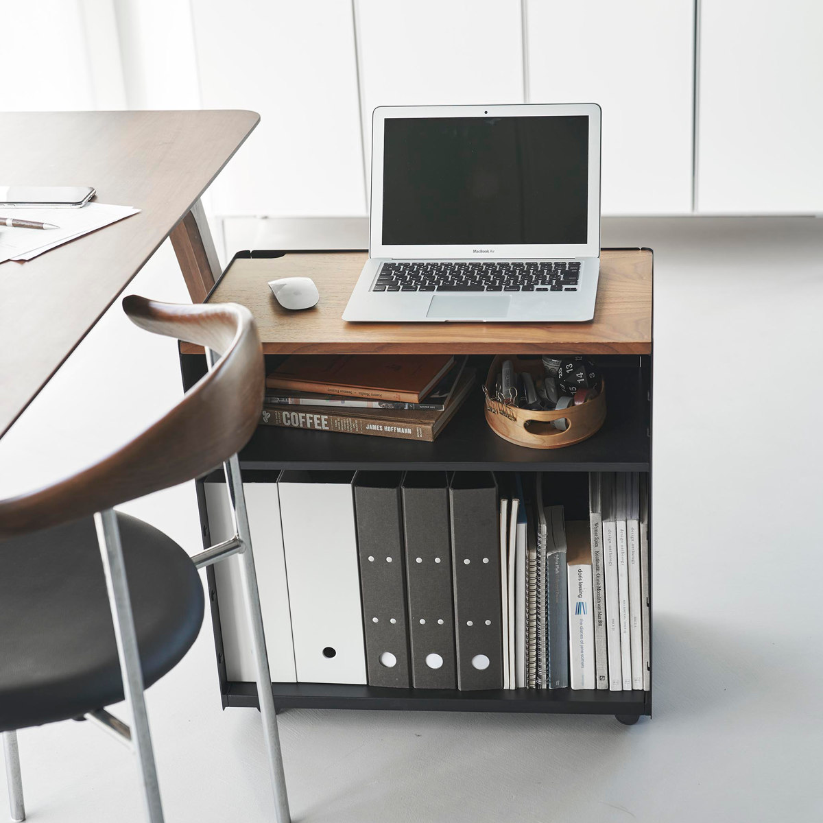 山崎実業 tower 隠せるテレワークワゴン タワー ( 4903208014243 タワーシリーズ テレワークワゴン ワゴン 隠せるワゴン テレワーク キャスター付きワゴン キャスター付き 隠す収納 収納 コンパクト ) 【ブラック】 ブラック