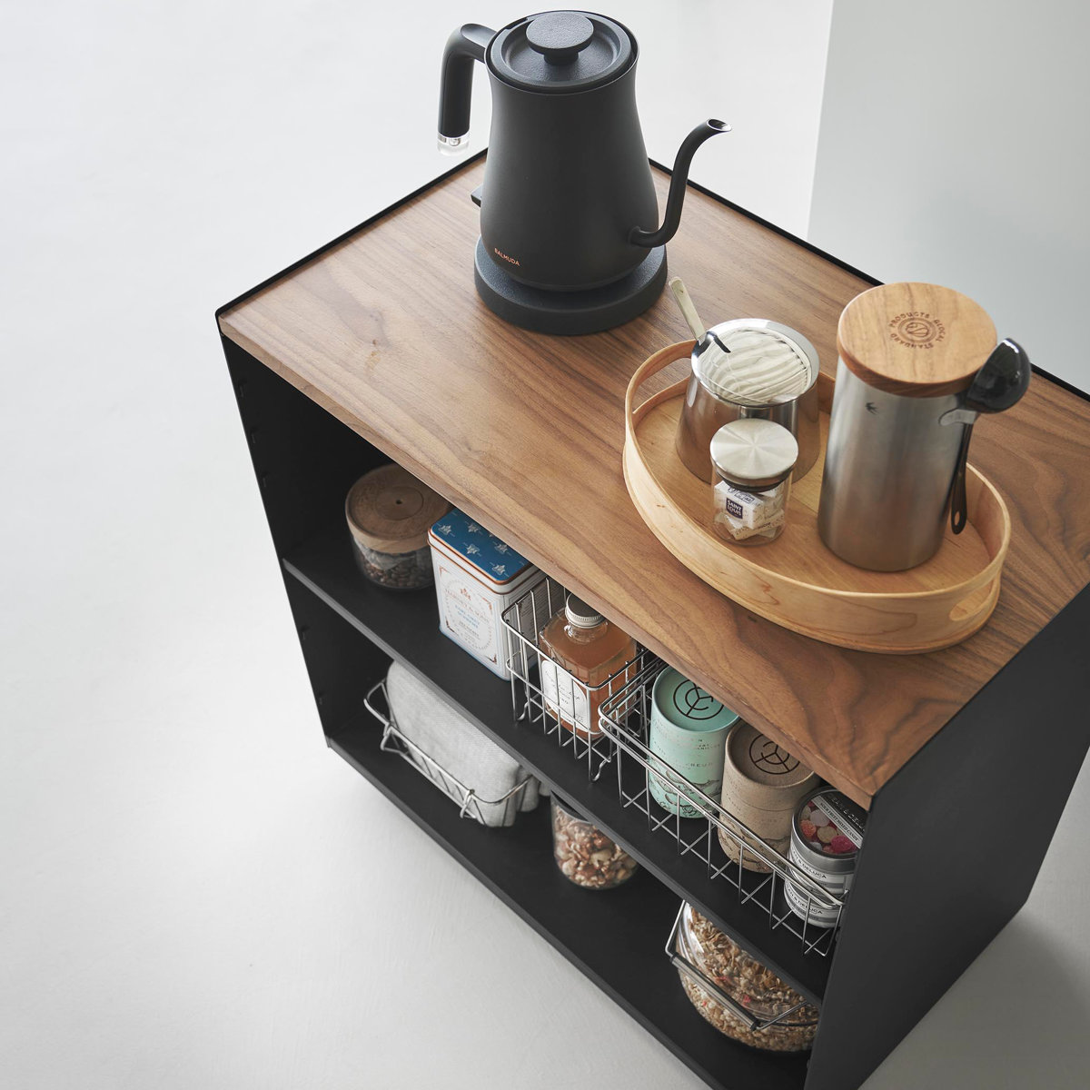 山崎実業 tower 隠せるテレワークワゴン タワー ( 4903208014243 タワーシリーズ テレワークワゴン ワゴン 隠せるワゴン テレワーク キャスター付きワゴン キャスター付き 隠す収納 収納 コンパクト ) 【ブラック】 ブラック