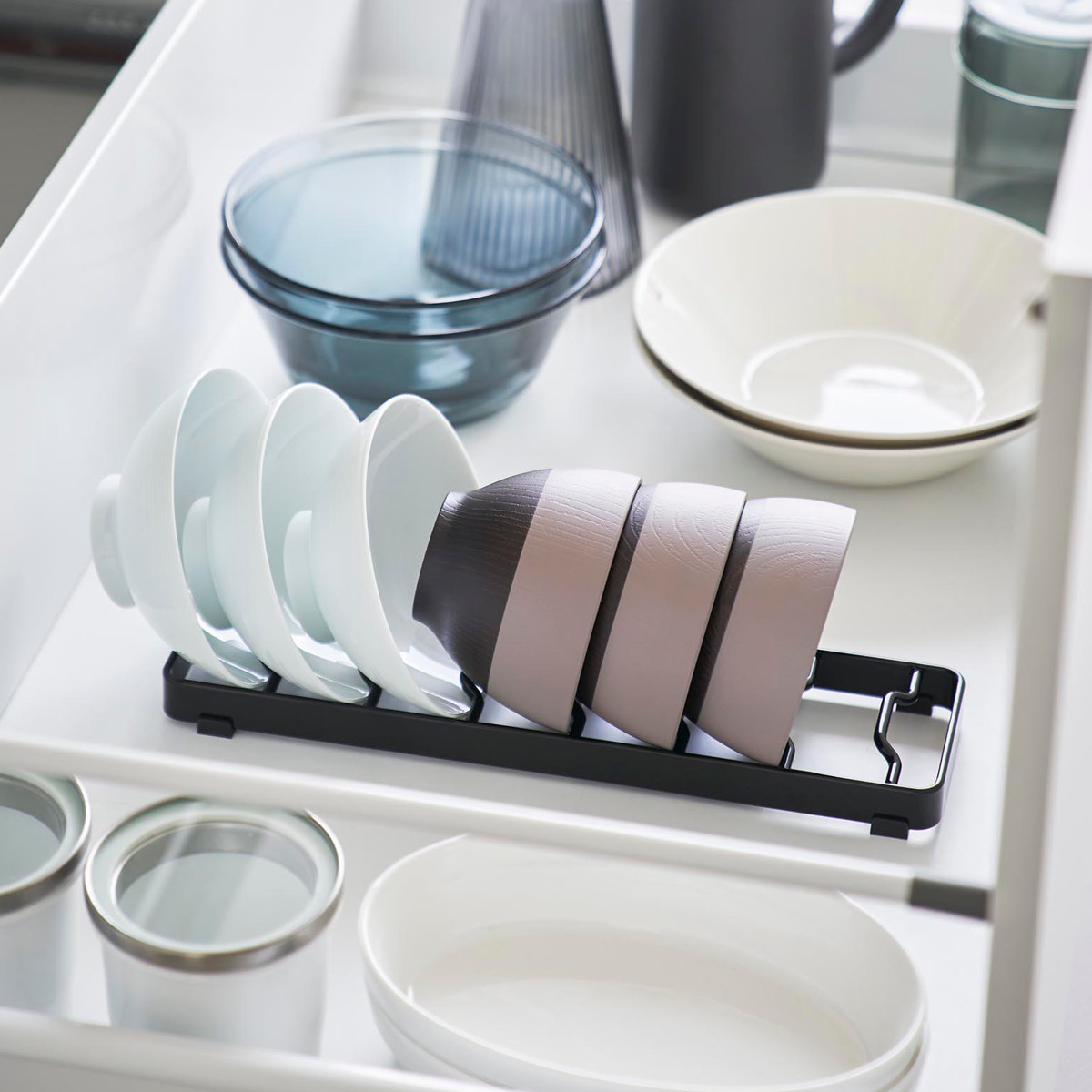 山崎実業 tower お椀スタンド タワー S ( 4903208013710 タワーシリーズ お椀 スタンド 椀 お茶椀 サラダボウル 省スペース シリコンクッション 食器 ラック 収納 食器立て 食器棚収納 ) 【ホワイト】 ホワイト