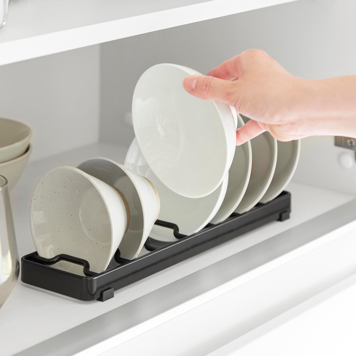 山崎実業 tower お椀スタンド タワー S ( 4903208013710 タワーシリーズ お椀 スタンド 椀 お茶椀 サラダボウル 省スペース シリコンクッション 食器 ラック 収納 食器立て 食器棚収納 ) 【ホワイト】 ホワイト