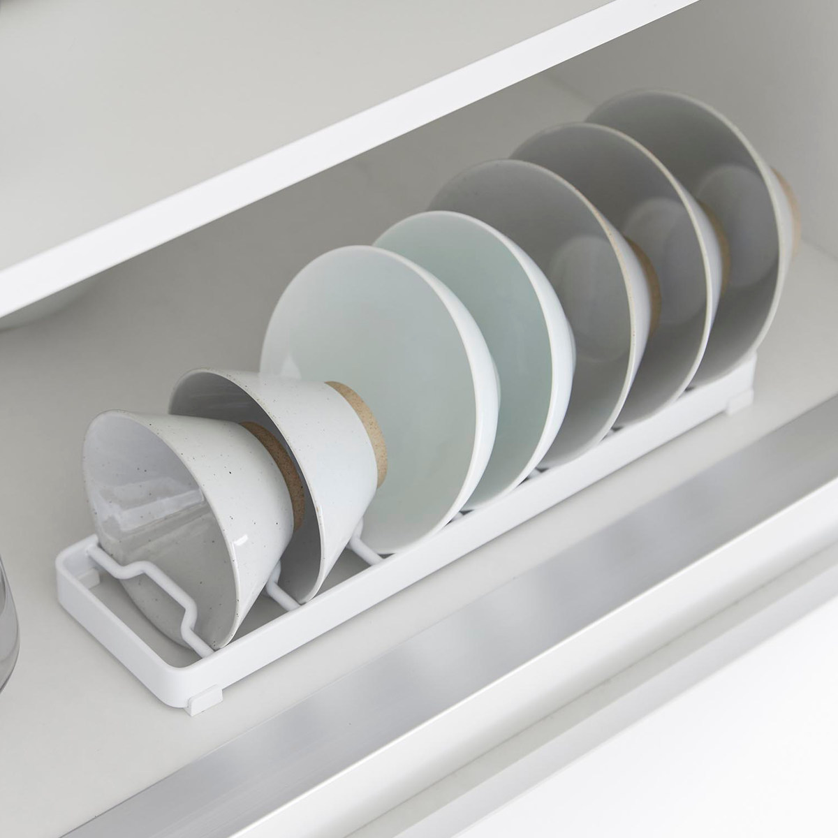 山崎実業 tower お椀スタンド タワー S ( 4903208013710 タワーシリーズ お椀 スタンド 椀 お茶椀 サラダボウル 省スペース シリコンクッション 食器 ラック 収納 食器立て 食器棚収納 ) 【ホワイト】 ホワイト