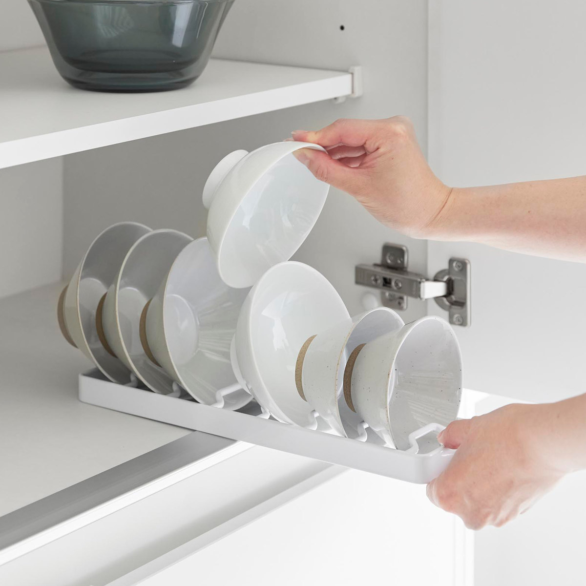 山崎実業 tower お椀スタンド タワー S ( 4903208013710 タワーシリーズ お椀 スタンド 椀 お茶椀 サラダボウル 省スペース シリコンクッション 食器 ラック 収納 食器立て 食器棚収納 ) 【ホワイト】 ホワイト