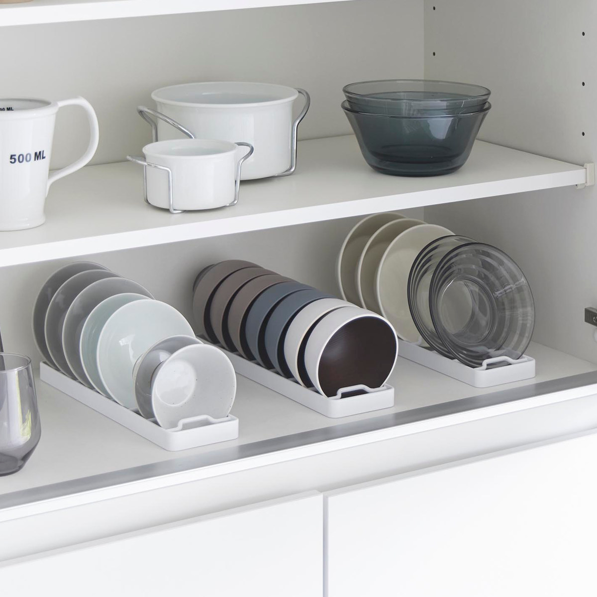 山崎実業 tower お椀スタンド タワー S ( 4903208013710 タワーシリーズ お椀 スタンド 椀 お茶椀 サラダボウル 省スペース シリコンクッション 食器 ラック 収納 食器立て 食器棚収納 ) 【ホワイト】 ホワイト