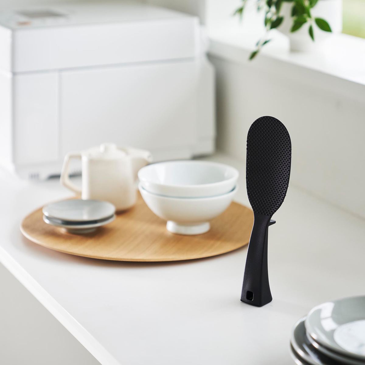 山崎実業 tower 立って置けるしゃもじ タワー スリム ( 4903208047586 タワーシリーズ しゃもじ 立つ 食洗機対応 立つしゃもじ シャモジ 杓文字 立つ杓文字 立つシャモジ 自立しゃもじ 食器洗い乾燥機 食器洗い乾燥機対応 置く ) 【ホワイト】 ホワイト