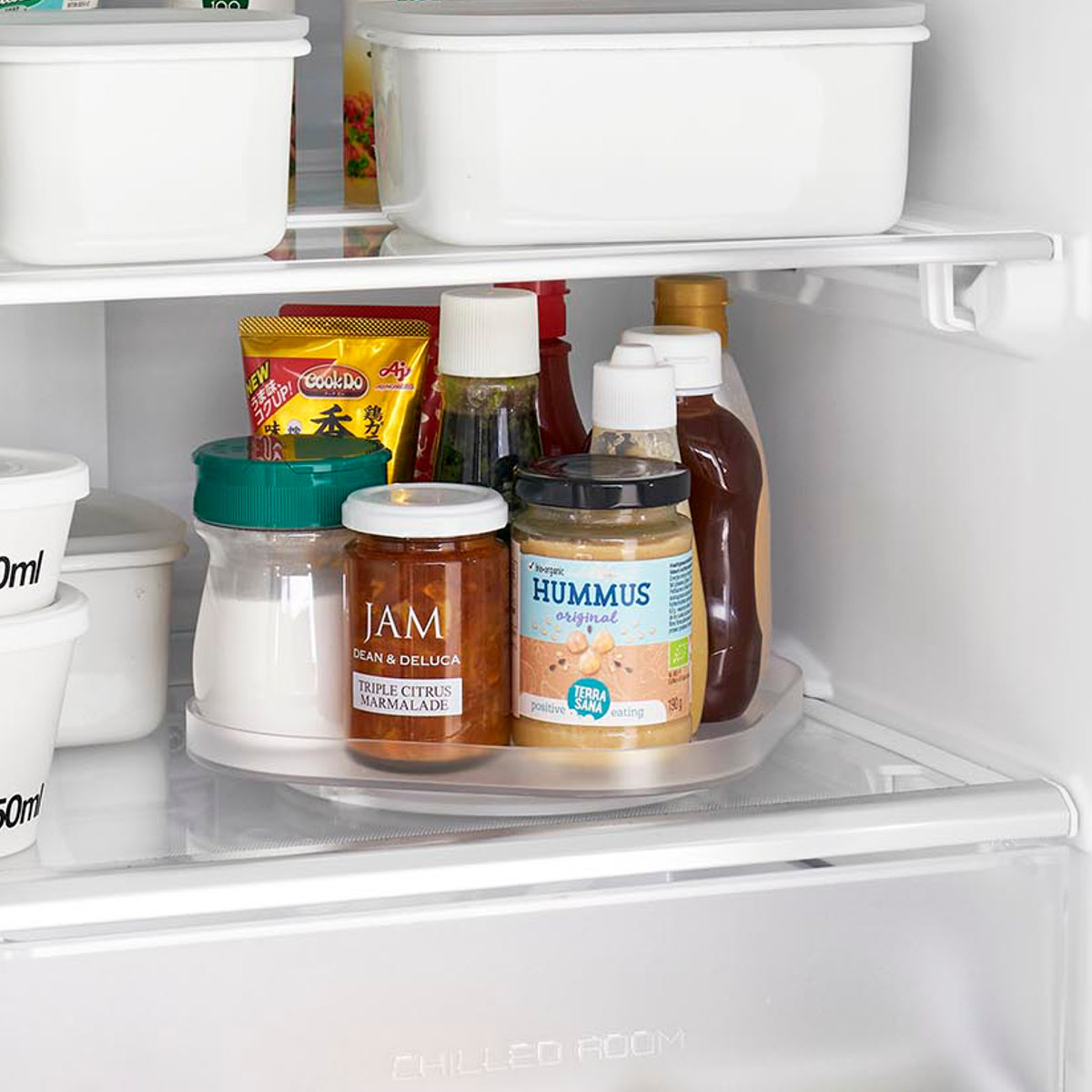 山崎実業 tower 冷蔵庫中回転式トレー タワー スクエア ( 4903208013222 タワーシリーズ 冷蔵庫中 回転式トレー 回転式 冷蔵庫 収納トレー トレー 収納 キッチン収納 調味料収納 冷蔵庫トレー ) 【ブラック】 ブラック