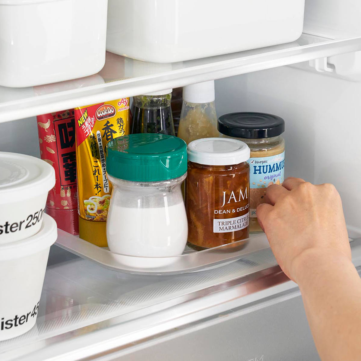 山崎実業 tower 冷蔵庫中回転式トレー タワー スクエア ( 4903208013222 タワーシリーズ 冷蔵庫中 回転式トレー 回転式 冷蔵庫 収納トレー トレー 収納 キッチン収納 調味料収納 冷蔵庫トレー ) 【ブラック】 ブラック