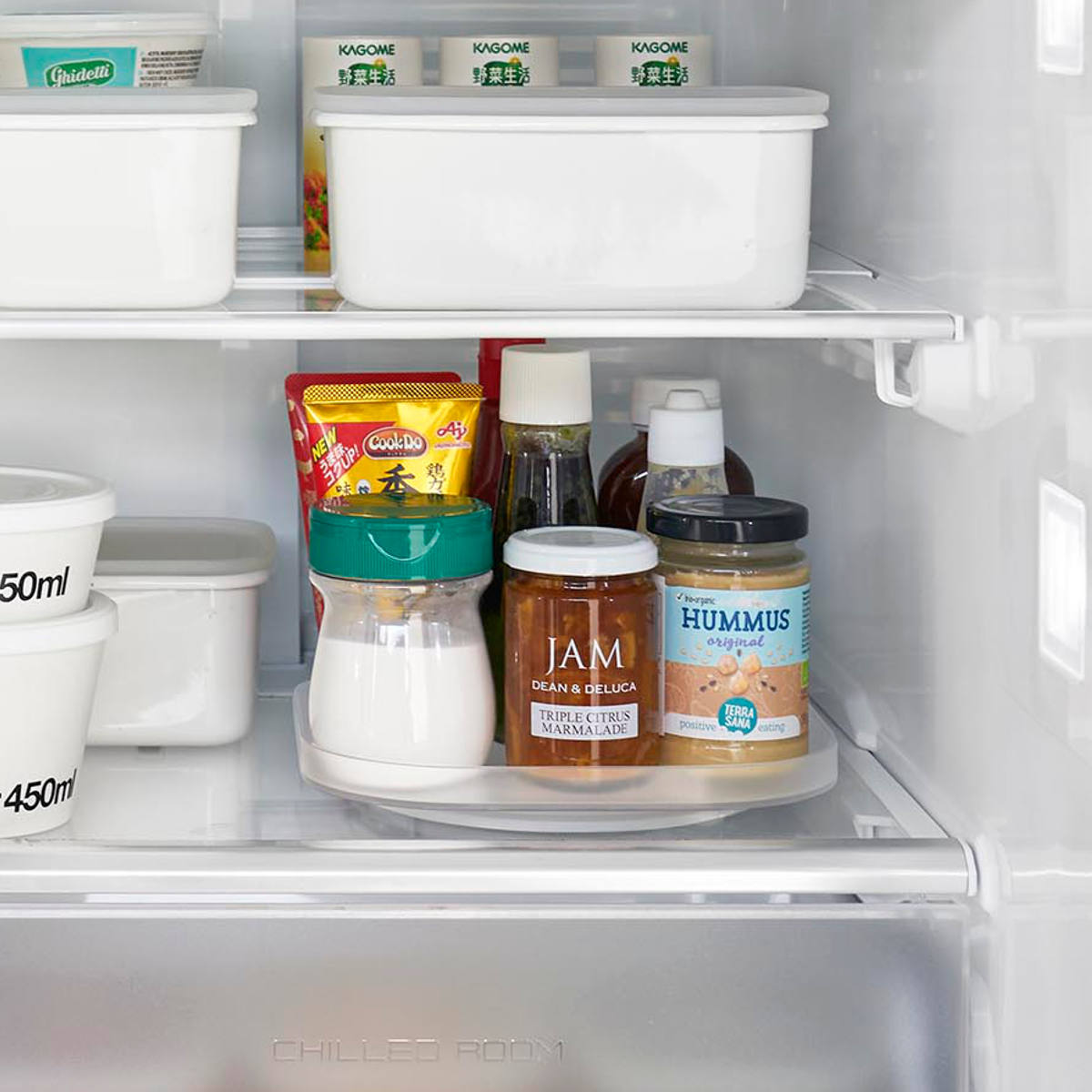 山崎実業 tower 冷蔵庫中回転式トレー タワー スクエア ( 4903208013222 タワーシリーズ 冷蔵庫中 回転式トレー 回転式 冷蔵庫 収納トレー トレー 収納 キッチン収納 調味料収納 冷蔵庫トレー ) 【ブラック】 ブラック