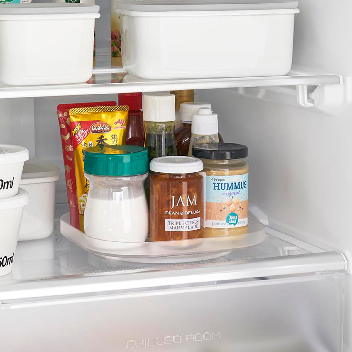 山崎実業 tower 冷蔵庫中回転式トレー タワー スクエア ( 4903208013222 タワーシリーズ 冷蔵庫中 回転式トレー 回転式 冷蔵庫 収納トレー トレー 収納 キッチン収納 調味料収納 冷蔵庫トレー ) 【ブラック】 ブラック