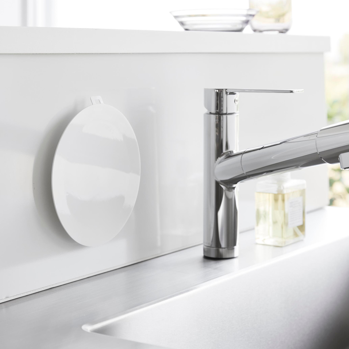 山崎実業 tower マグネット浸け置き洗いキャップ タワー ( 4903208013161 タワーシリーズ 浸け置き洗いキャップ マグネット シンク 食洗機対応 磁石 浮かせる シンク用 ふた カバー キッチン シンク掃除 つけ置き 台所 栓 浸け ) 【ホワイト】 ホワイト