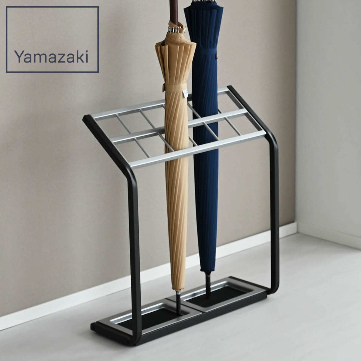 山崎実業 カサタテ US-MV2 （ 4903208062961 かさたて スリム 傘 かさ立て かさ 収納 アンブレラ スタンド 傘立 傘入れ 玄関 組立品 シンプル おしゃれ アンブレラホルダー カサ レインラック ブラック ）