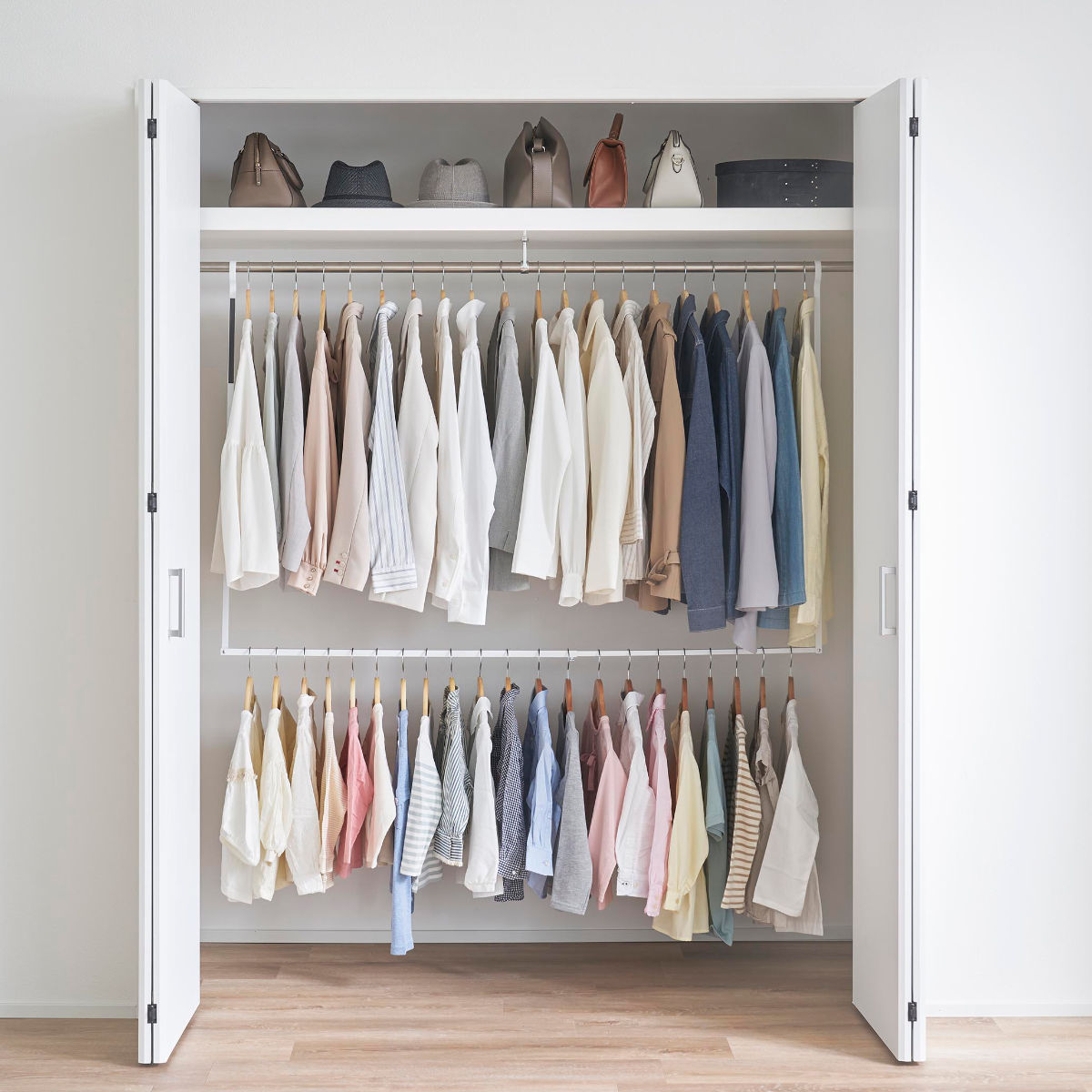 山崎実業 tower 折り畳み伸縮物干し2段ハンガー タワー ( 4903208012911 タワーシリーズ 折り畳み 伸縮物干し 2段ハンガー 折りたたみ おりたたみ 物干し 室内 部屋干し コンパクト 洗濯 2段 ) 【ブラック】 ブラック