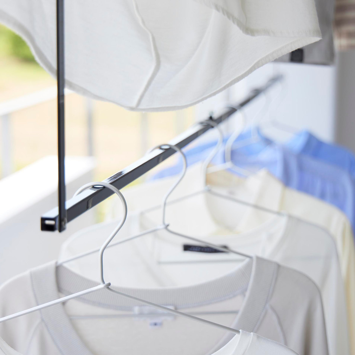 山崎実業 tower 折り畳み伸縮物干し2段ハンガー タワー ( 4903208012911 タワーシリーズ 折り畳み 伸縮物干し 2段ハンガー 折りたたみ おりたたみ 物干し 室内 部屋干し コンパクト 洗濯 2段 ) 【ブラック】 ブラック