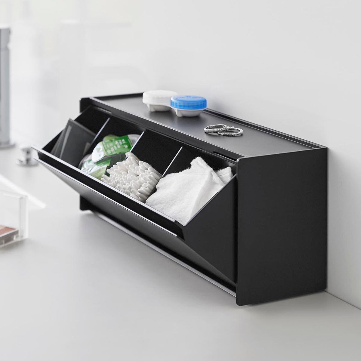 山崎実業 tower ウォール洗面収納ケース タワー 石こうボード壁対応 ( 4903208013550 タワーシリーズ 洗面収納ケース 石こうボード壁 壁面収納 壁面 浮かせて収納 浮かせる収納 収納ケース 洗面所 ) 【ホワイト】 ホワイト