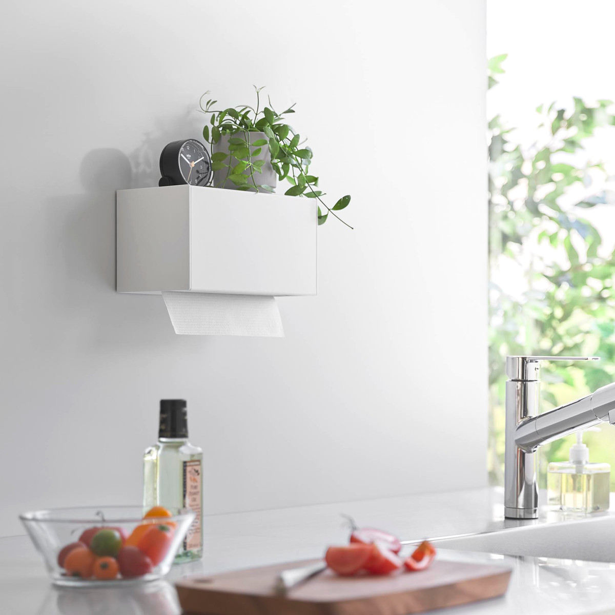 山崎実業 tower フィルムフックペーパータオルディスペンサー タワー ( 4903208013772 タワーシリーズ ペーパータオルディスペンサー フィルムフック ペーパータオルケース ペーパータオルホルダー ) 【ブラック】 ブラック