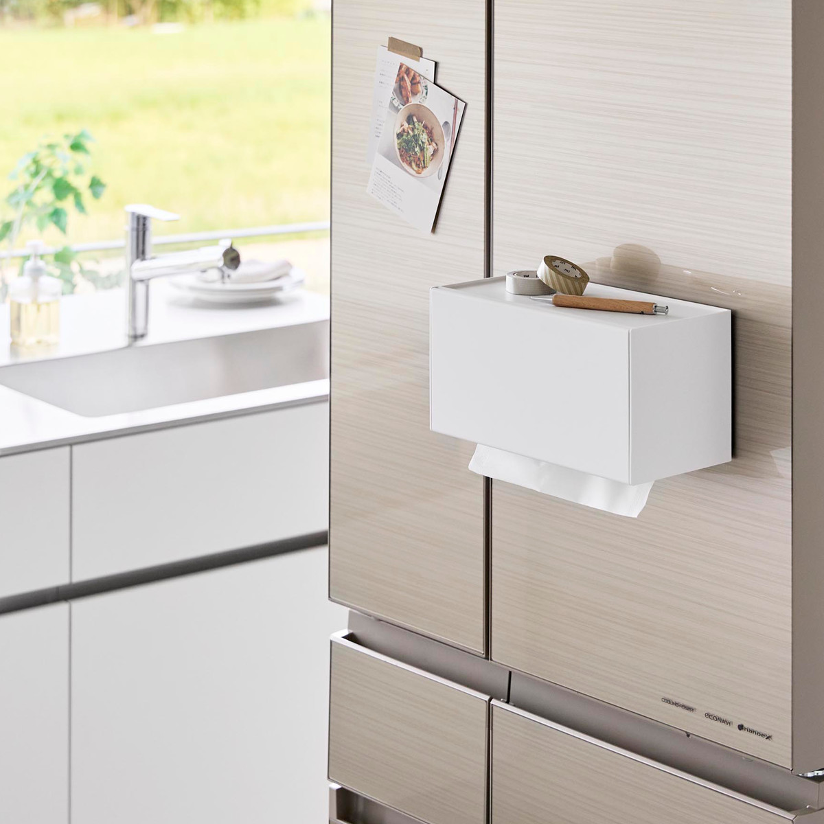 山崎実業 tower フィルムフックペーパータオルディスペンサー タワー ( 4903208013772 タワーシリーズ ペーパータオルディスペンサー フィルムフック ペーパータオルケース ペーパータオルホルダー ) 【ブラック】 ブラック