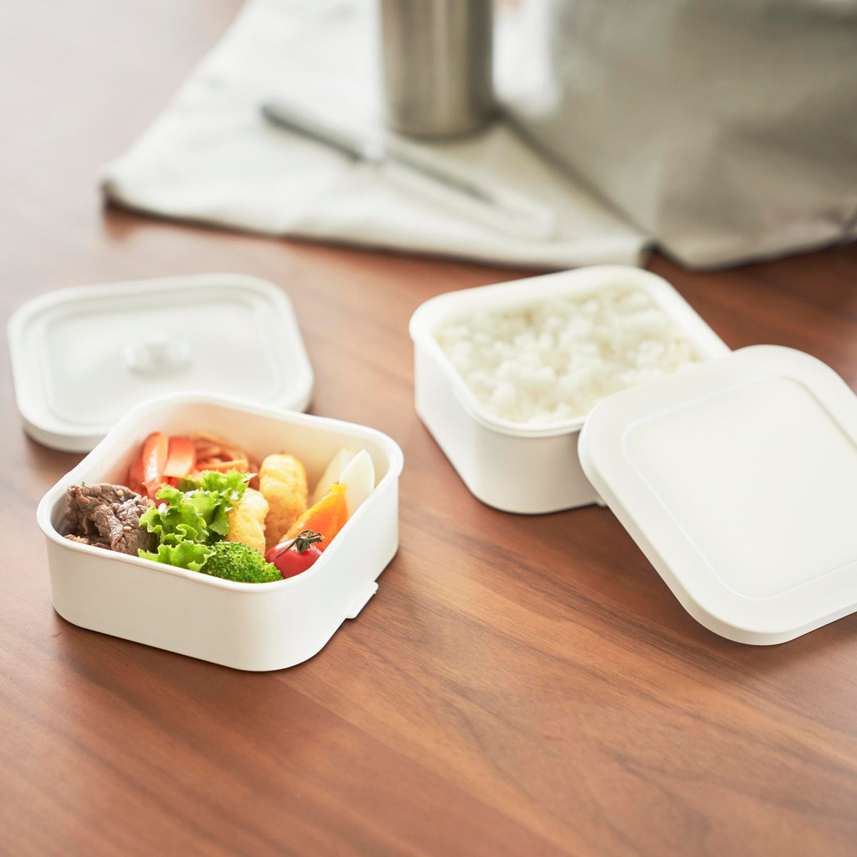 山崎実業 tower 冷凍ごはん容器&バルブ付き密閉ランチボックスセット タワー ( 4903208013659 タワーシリーズ 冷凍ごはん容器 密閉ランチボックス 食洗機対応 電子レンジ対応 弁当箱 レンジ対応 食洗機 保存容器 冷凍 2段 ) 【ブラック】 ブラック