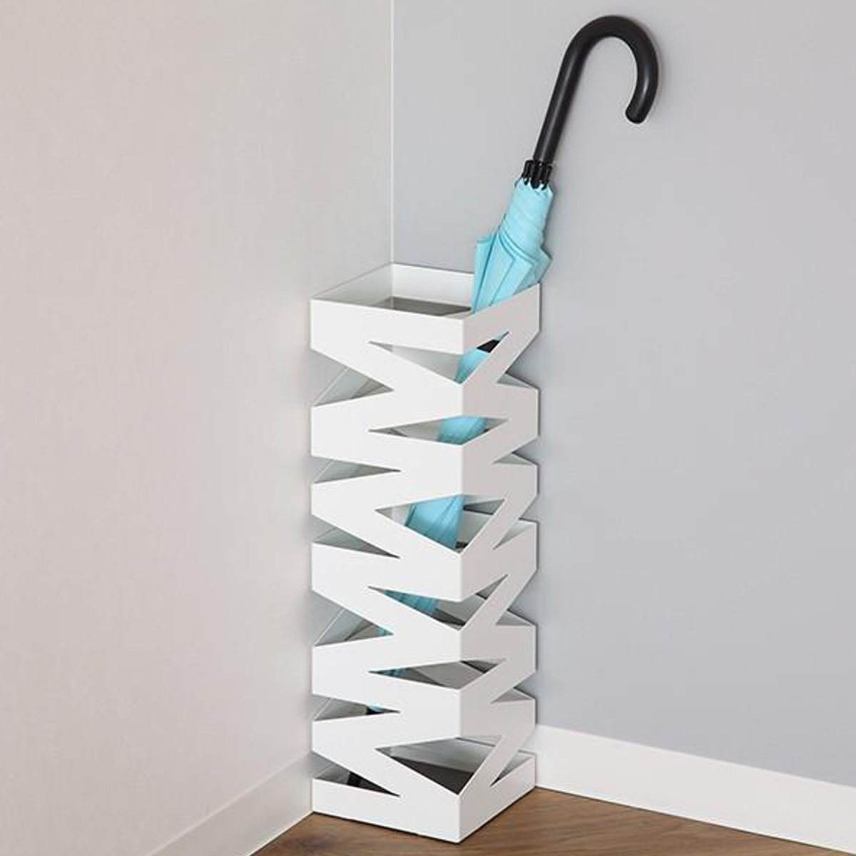 山崎実業 かさたて ロック ホワイト ( 4903208062053 かさたてロック 620 約8本 収納 スリム 傘 かさ立て かさ アンブレラスタンド 傘立 傘入れ 玄関 完成品 シンプル おしゃれ アンブレラホルダー カサ レインラック )