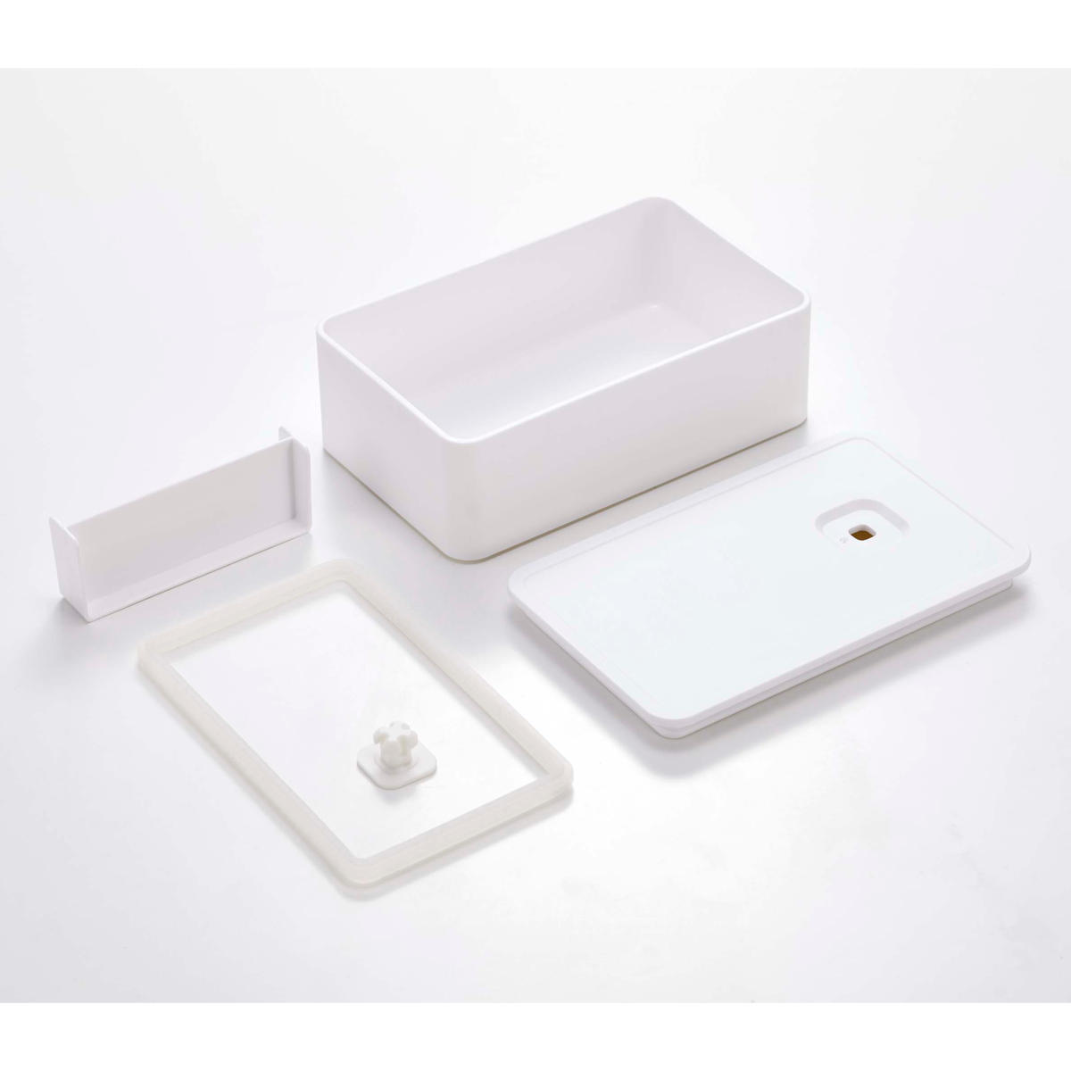 山崎実業 tower バルブ付き密封ランチボックス タワー ( 4903208048231 弁当箱 保存容器 一段 レンジ対応 食洗機対応 一段弁当箱 角型 レンジOK 食洗機OK シンプル 女性 容器 密閉 バルブ 汁もれしにくい 仕切り付き ) 【ホワイト】 ホワイト