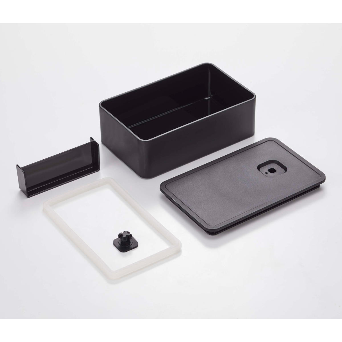 山崎実業 tower バルブ付き密封ランチボックス タワー ( 4903208048231 弁当箱 保存容器 一段 レンジ対応 食洗機対応 一段弁当箱 角型 レンジOK 食洗機OK シンプル 女性 容器 密閉 バルブ 汁もれしにくい 仕切り付き ) 【ホワイト】 ホワイト