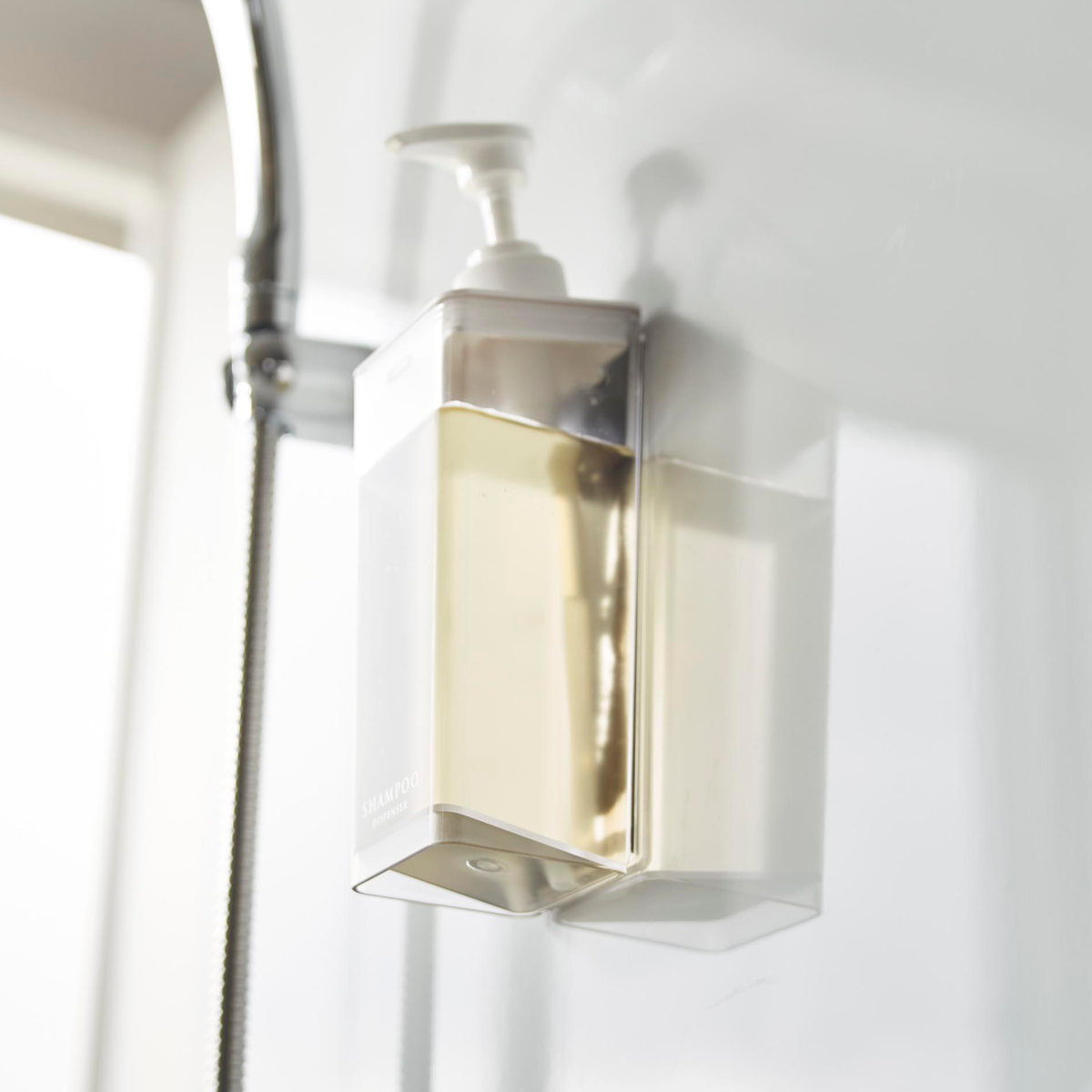 山崎実業 mist たっぷり洗剤が出るマグネットディスペンサー ミスト シャンプー コンディショナー ボディソープ ( 4903208015448 ミストシリーズ シャンプーディスペンサー シャンプーボトル たっぷり出る 洗剤 浮かせる収納 ) 【ボディーソープ】 ボディーソープ