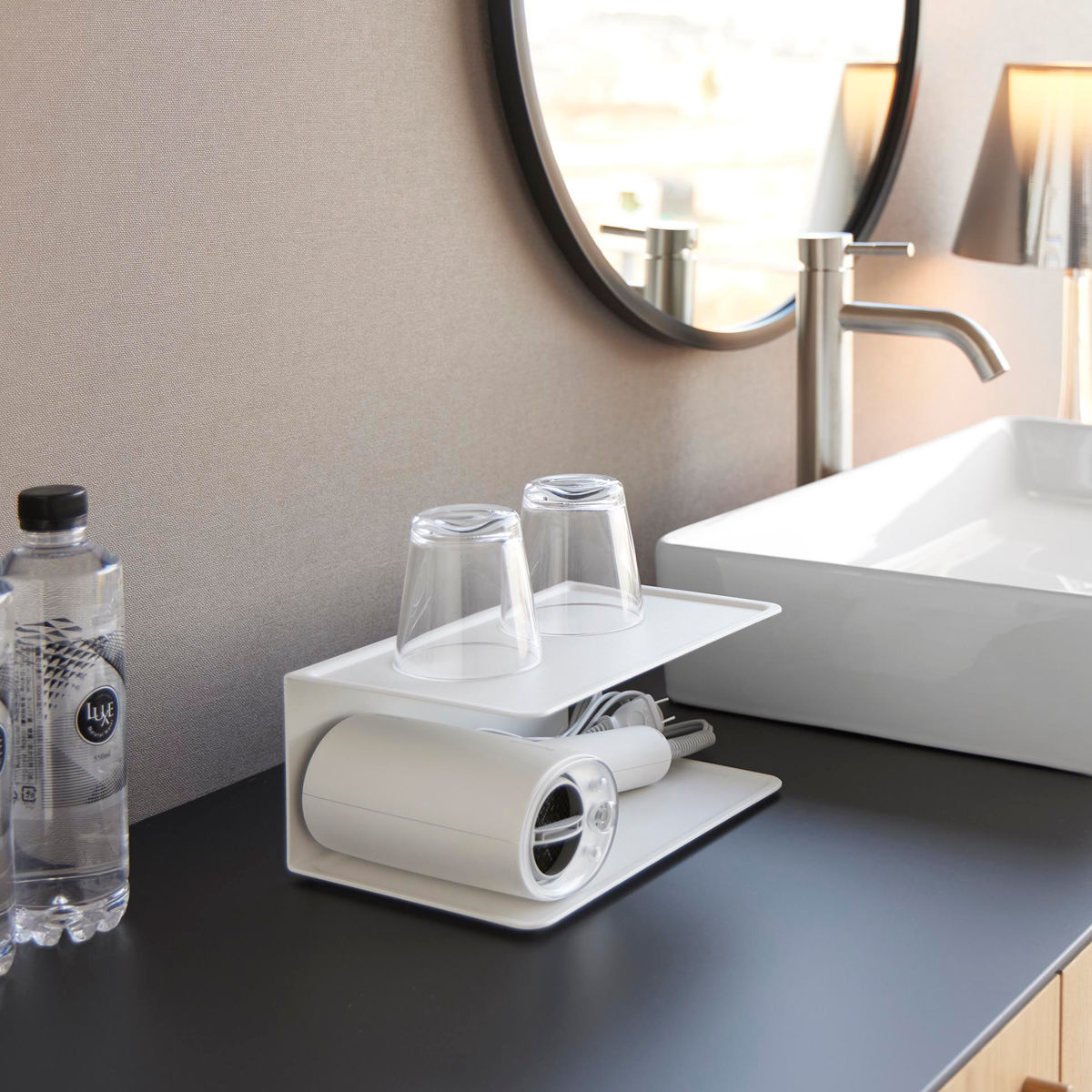 山崎実業 tower アメニティー収納 タワー 2段 ( 4903208100922 タワーシリーズ 2段収納 アメニティ収納 ホテルライク スチール製 インテリア 小物置き 洗面 洗面収納 すっきり スッキリ トレー ) 【ホワイト】 ホワイト