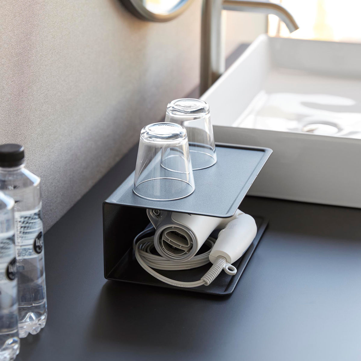 山崎実業 tower アメニティー収納 タワー 2段 ( 4903208100922 タワーシリーズ 2段収納 アメニティ収納 ホテルライク スチール製 インテリア 小物置き 洗面 洗面収納 すっきり スッキリ トレー ) 【ホワイト】 ホワイト